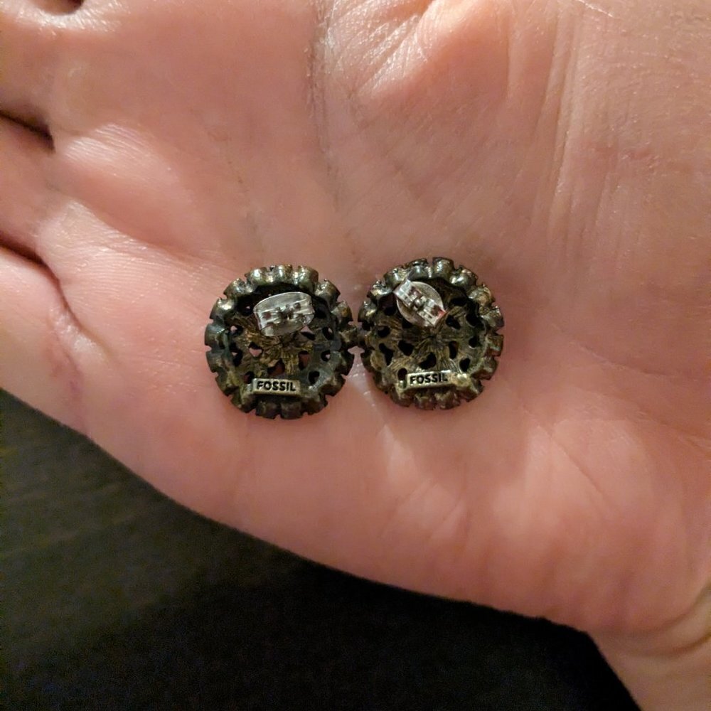 Fossil Crystal Earrings - Picture 3 of 3